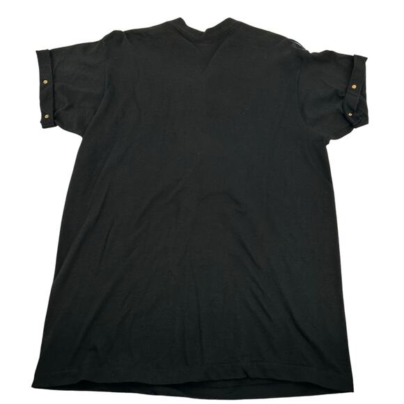 VTG 90s Women's Fruit of the Loom Leather Fringe Single Stitch T Shirt Top Sz L - Picture 6 of 7